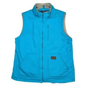 Forge Workwear Canvas Vest Unisex Size L Sherpa Lined Teal Blue
